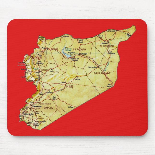 Tapis De Souris Carte de Syrie Mousepad (Devant)