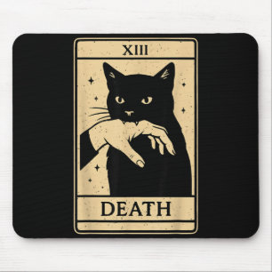 Tapis De Souris Carte de Tarot Chat Noir Occultisme Sorcière Chat