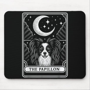 Tapis De Souris Carte de tarot de maman chien Papillon Lune croiss