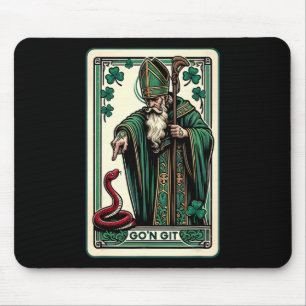 Tapis De Souris Carte de tarot drôle de la Saint-Patrick Go'n Git 
