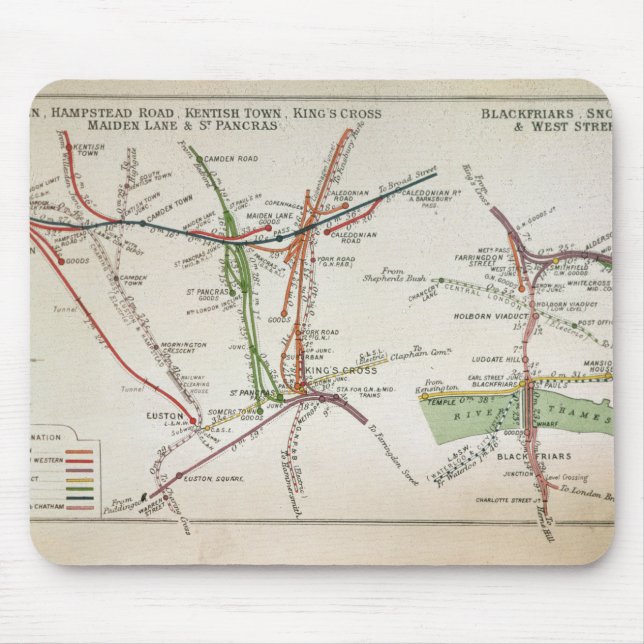 Tapis De Souris Carte de transport de Londres, c.1915 (Devant)