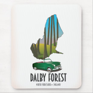 Tapis De Souris Carte de voyage de Dalby Forest North Yorkshire