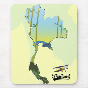 Tapis De Souris Carte de voyage en Thaïlande