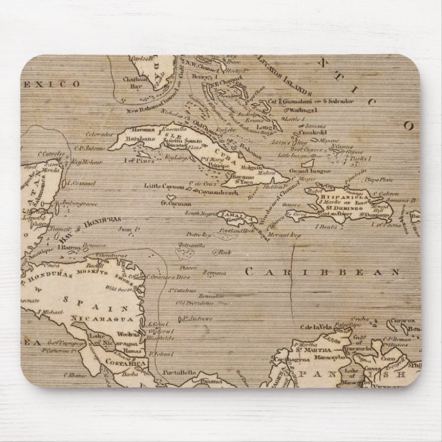 Tapis De Souris Carte des Antilles par Arrowsmith (Devant)