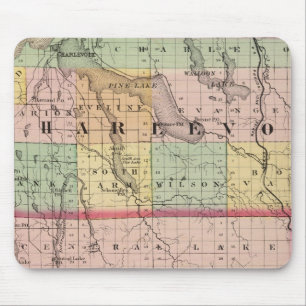 Tapis De Souris Carte des comtés de Charlevoix et d'Antrim, Michig