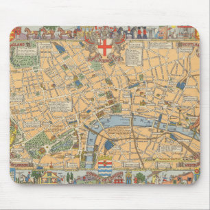 Tapis De Souris Carte des enfants de Londres, Angleterre