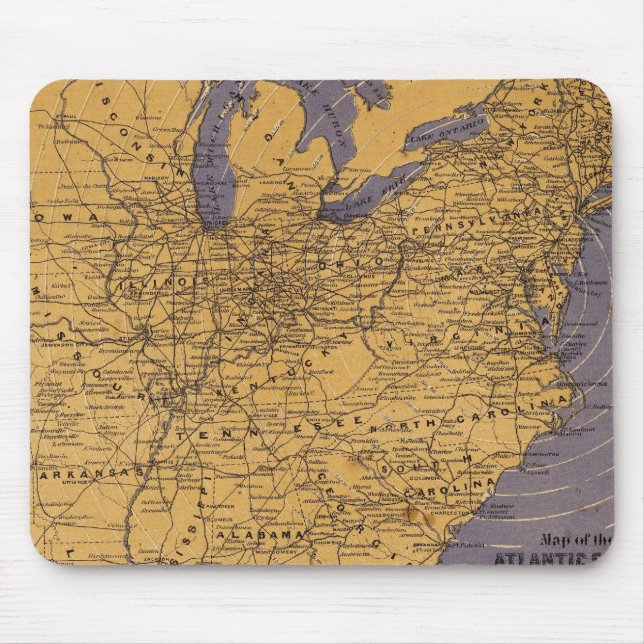 Tapis De Souris Carte des États de l'Atlantique (Devant)