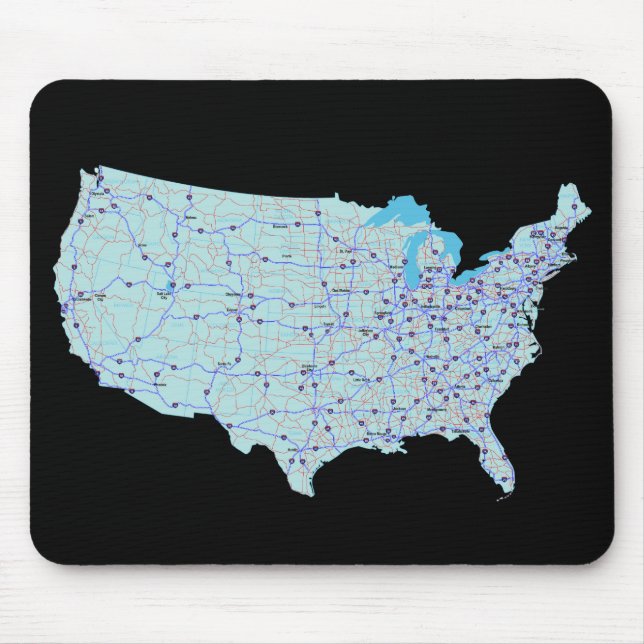 Tapis De Souris Carte des États-Unis Mousepad (Devant)