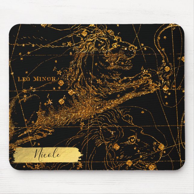 Tapis De Souris Carte des étoiles céleste SIGNE Astrologique LEO L (Devant)
