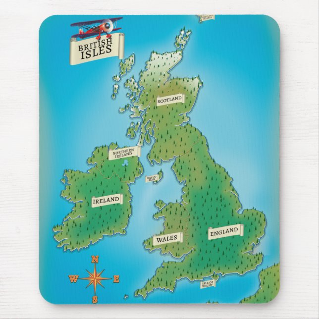 Tapis De Souris Carte des îles britanniques (Devant)
