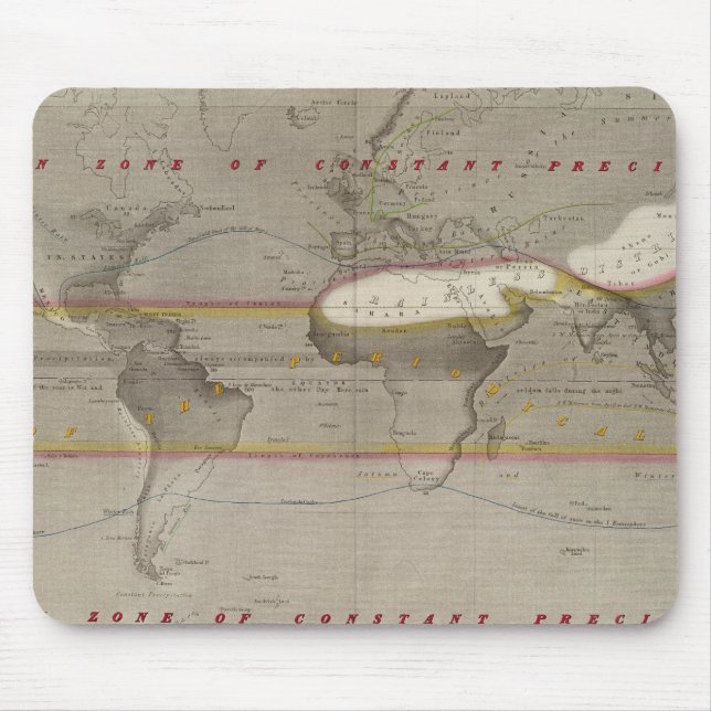 Tapis De Souris Carte des pluies hydrographiques (Devant)