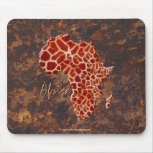 Tapis De Souris Carte des sites de girafe de la faune de l'AFRIQUE