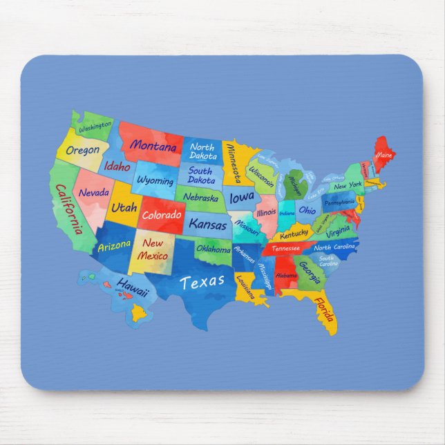 Tapis De Souris Carte des USA (Devant)