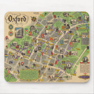 Tapis De Souris Carte d'Oxford, Angleterre (British Railways)