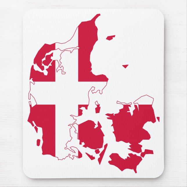 Tapis De Souris Carte Drapeau Danemark (Devant)