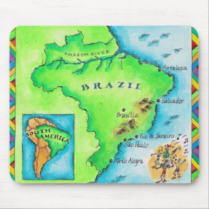 Tapis De Souris Carte du Brésil