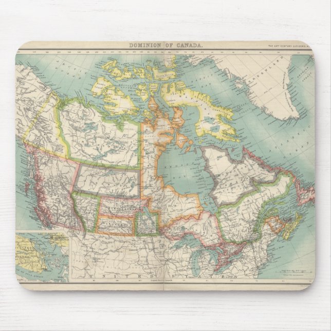 Tapis De Souris Carte du Canada (C. 1900) Mousepad (Devant)