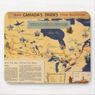 Tapis De Souris Carte du Canada - Les parcs du Canada