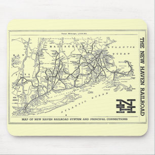 Tapis De Souris Carte du chemin de fer 1956 de New Haven
