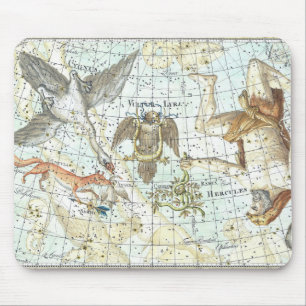 Tapis De Souris Carte du ciel vintage Constellation d'Hercules