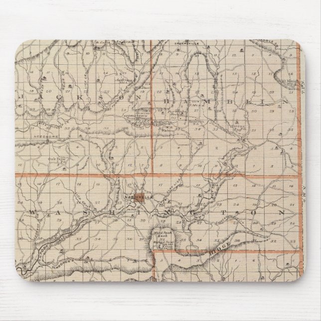 Tapis De Souris Carte du comté Brown avec plan de Nashville (Devant)