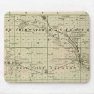 Tapis De Souris Carte du comté de Butler, État de l'Iowa