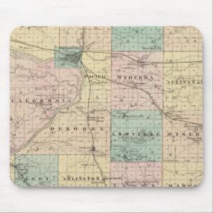 Tapis De Souris Carte du comté de Columbia, État du Wisconsin