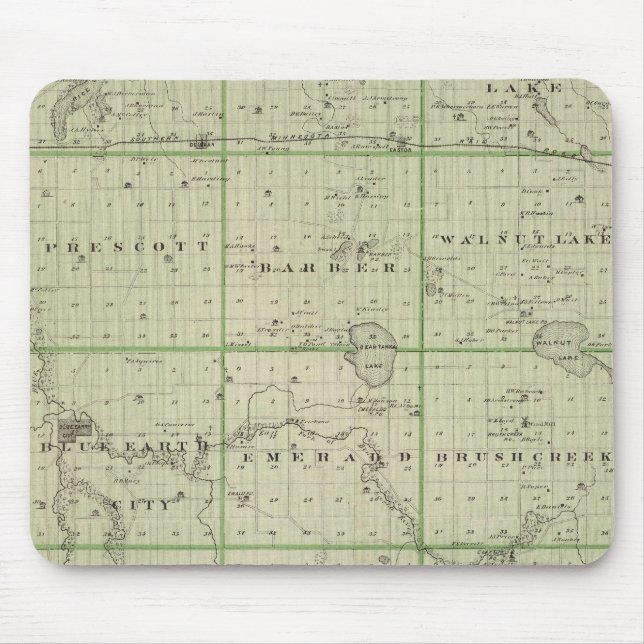 Tapis De Souris Carte du comté de Faribault, Minnesota (Devant)