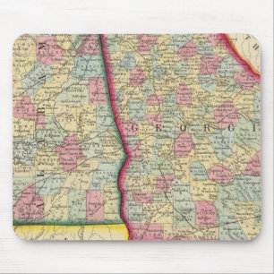 Tapis De Souris Carte Du Comté De Géorgie Et D'Alabama
