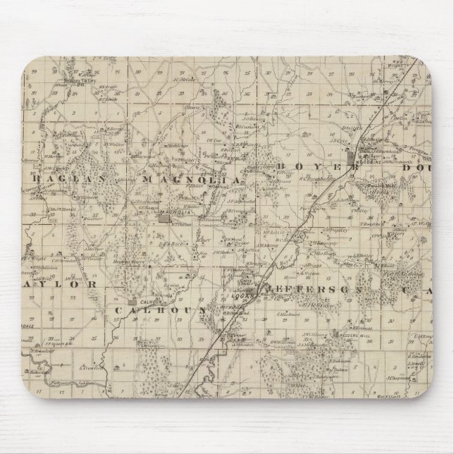 Tapis De Souris Carte du comté de Harrison, État de l'Iowa (Devant)