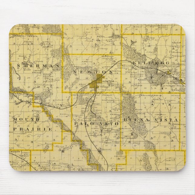 Tapis De Souris Carte du comté de Jasper, État de l'Iowa (Devant)