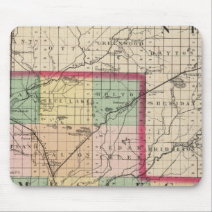 Tapis De Souris Carte du comté de Muskegon, Michigan