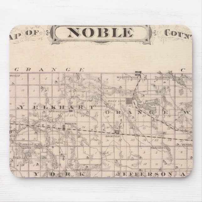 Tapis De Souris Carte du comté de Noble (Devant)