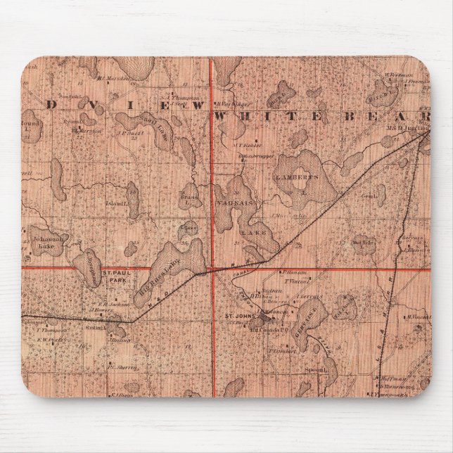 Tapis De Souris Carte du comté de Ramsey, Minnesota (Devant)