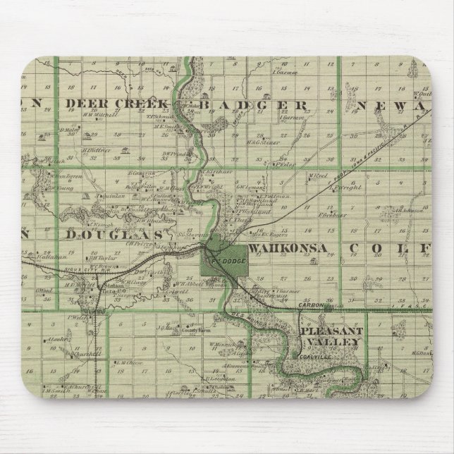 Tapis De Souris Carte du comté de Webster, État de l'Iowa (Devant)