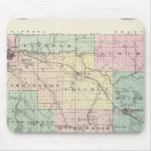 Tapis De Souris Carte du comté d'Eau Claire, État du Wisconsin