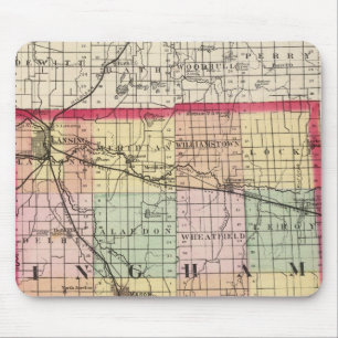 Tapis De Souris Carte du comté d'Ingham, Michigan