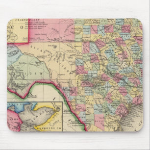 Tapis De Souris Carte Du Comté Du Texas