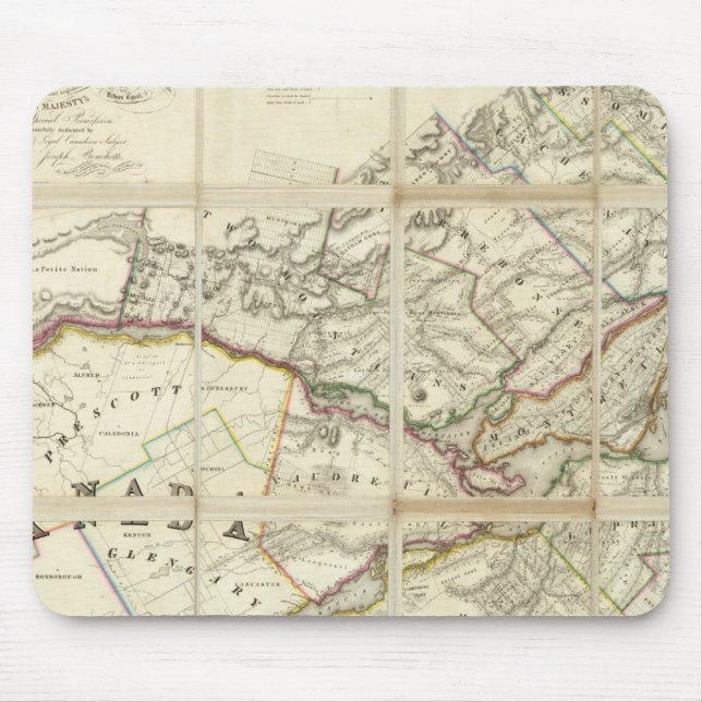 Tapis De Souris Carte du district de Montréal, Bas-Canada (Devant)