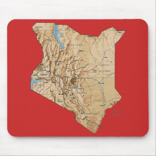Tapis De Souris Carte du Kenya Mousepad