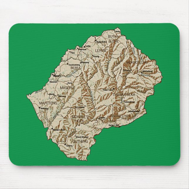 Tapis De Souris Carte du Lesotho Mousepad (Devant)