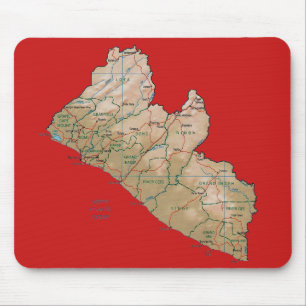 Tapis De Souris Carte du Liberia à Mousepad