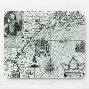 Tapis De Souris Carte du littoral de la Nouvelle Angleterre