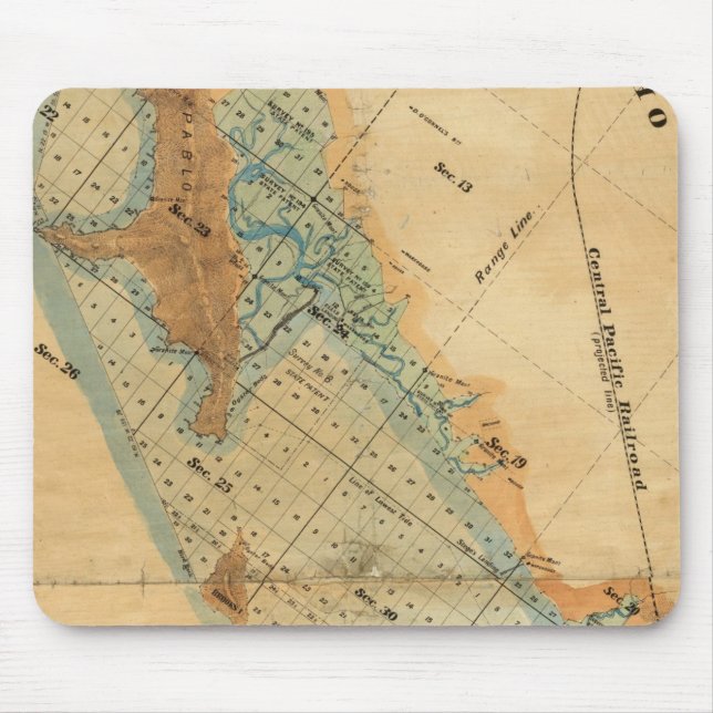 Tapis De Souris Carte du marais salé et des marées (Devant)