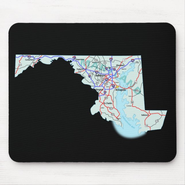 Tapis De Souris Carte du Maryland Mousepad (Devant)