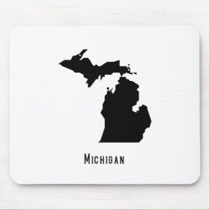 Tapis De Souris Carte du Michigan - Noir et blanc Carte du Michiga