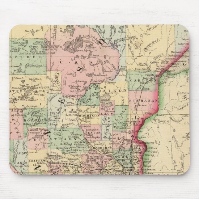 Tapis De Souris Carte du Minnesota par Mitchell (Devant)