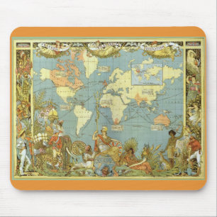 Tapis De Souris Carte du monde antique de l'Empire britannique, 18