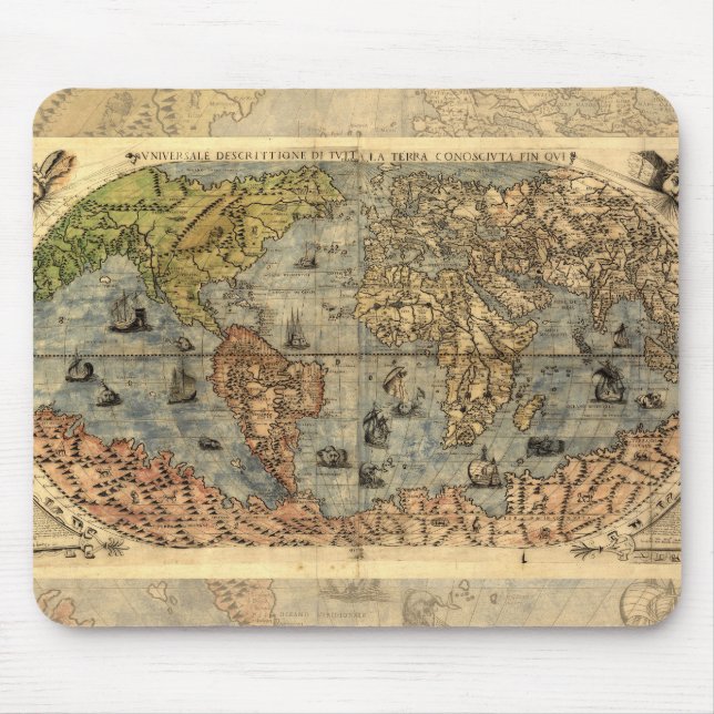 Tapis De Souris Carte du Monde Antique Globe (Devant)
