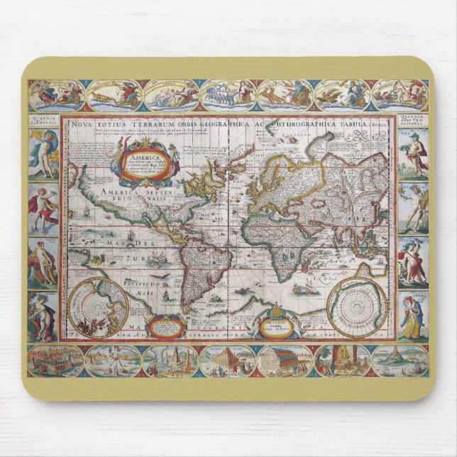 Tapis De Souris Carte du monde antique mousepad (Devant)